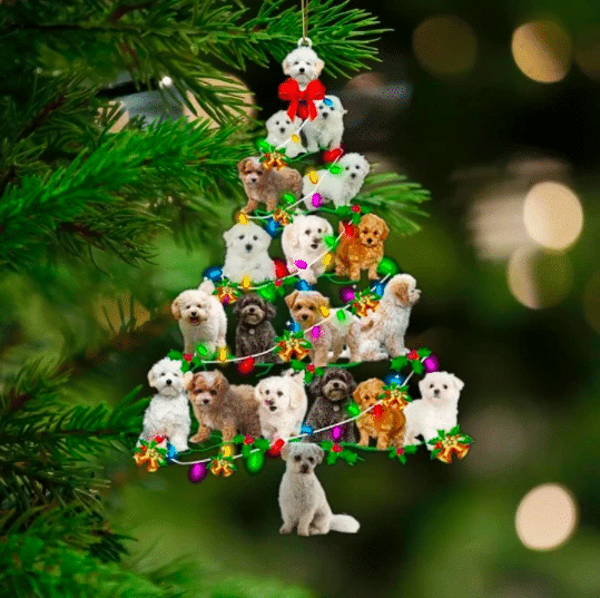 Ornáid Nollag Bichon Frize, Bronntanas Ornáide Nollag, Bronntanas Nollag, Maisiú Nollag