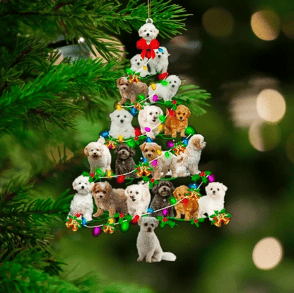 Ornáid Nollag Bichon Frize, Bronntanas Ornáide Nollag, Bronntanas Nollag, Maisiú Nollag