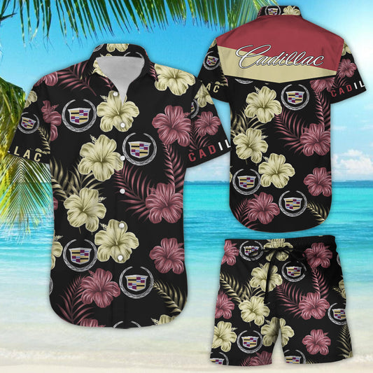 Cadillac Tropical Flower Hawaiian Shirt_ Hawaiian Shirts -Hawaiian Shirt Gift, Christmas Gift