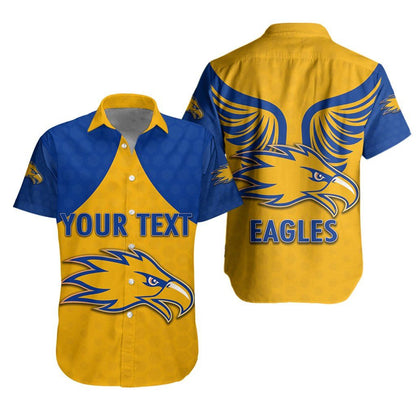 Eagles Hawaiian Aloha Shirt West Coast Gold Hawaiian Shorts Beach Short Sleeve_Hawaiian Shirt Gift, Christmas Gift