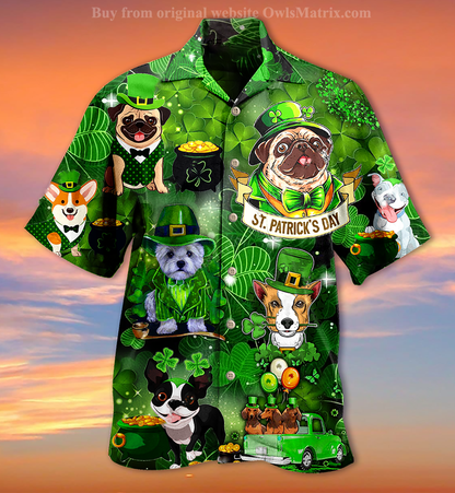 Dogs Love Irish - Hawaiian Shirt_Hawaiian Shirt Gift, Christmas Gift