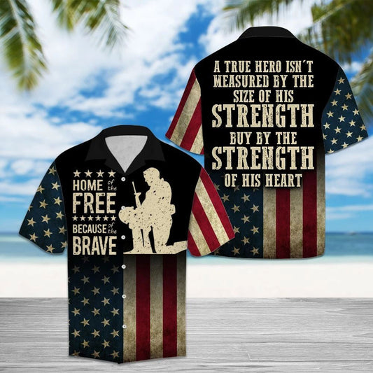 Us Veteran Grunge Flag Design Hawaiian Shirt, Hwaiian For Gift