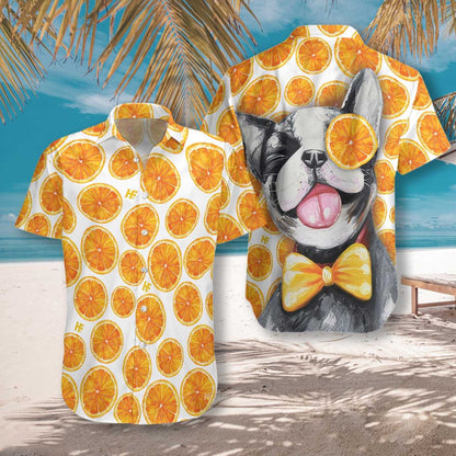 French Bulldog Lover And Orange Pattern Hawaiian Shirt,Hawaiian Shirt Gift, Christmas Gift