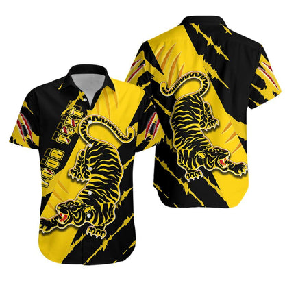 Léine Aloha Haváís Richmond Tigers Cumhachta K13 Shorts Haváís Muinchille Gearr Trá, Bronntanas Léine Haváíais, Bronntanas Nollag