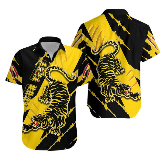 Léine Aloha Haváís Richmond Tigers Cumhachta K13 Shorts Haváís Muinchille Gearr Trá, Bronntanas Léine Haváíais, Bronntanas Nollag