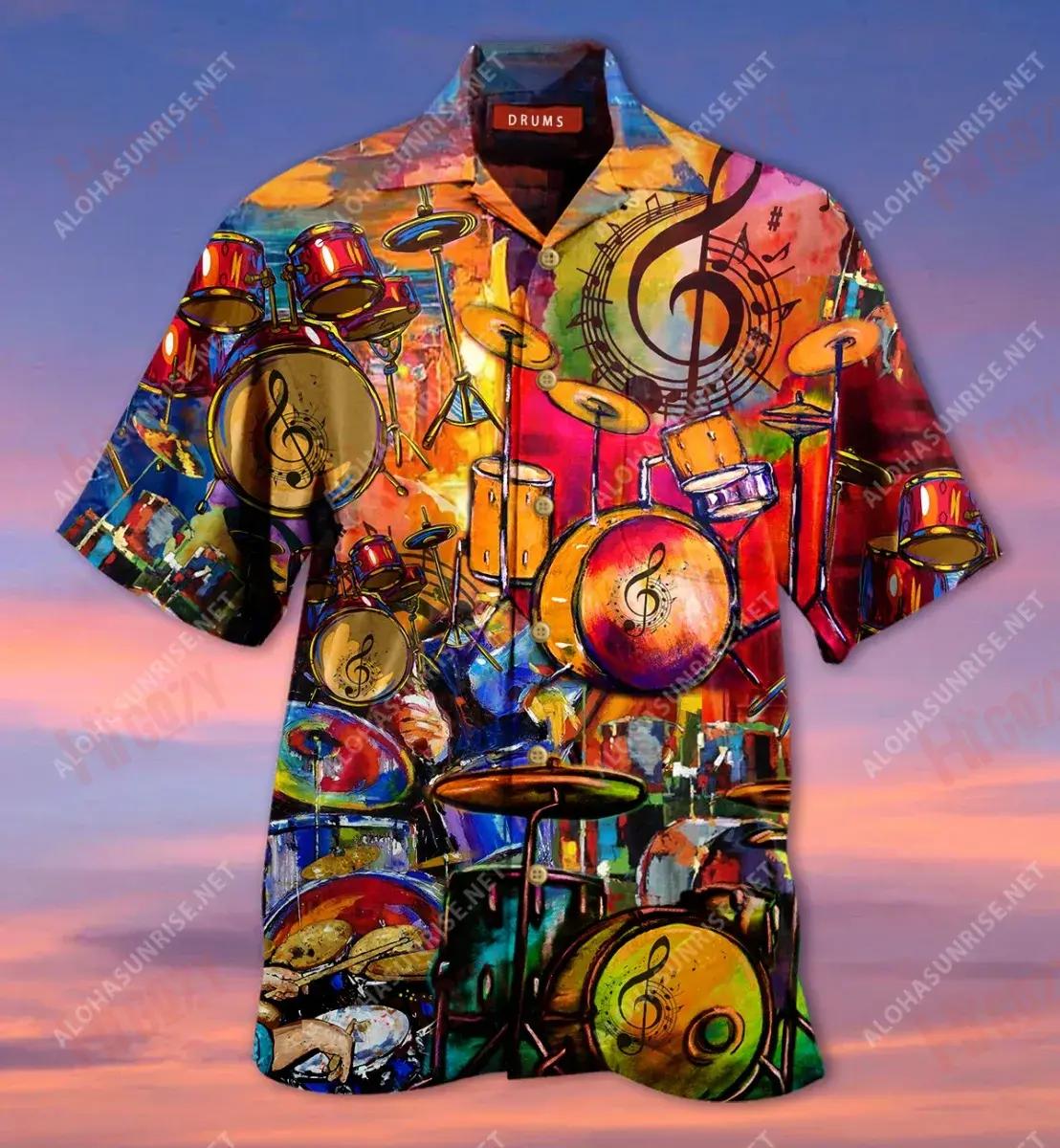 Life Is Better With A Drummer Short Short Sleeve Shirt Vacation Hawaiian T Shirts Vintage Hawaiian Shirts Hawaiian Shirt Pattern, Hawaiian Shirt Gift, Christmas Gift
