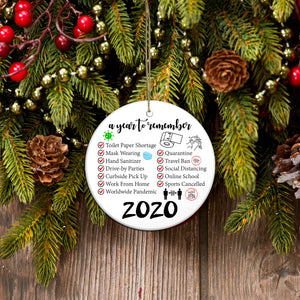 A year to remember ornament, Toilet paper 2020 ornament, funny Merry Christmas family gift idea