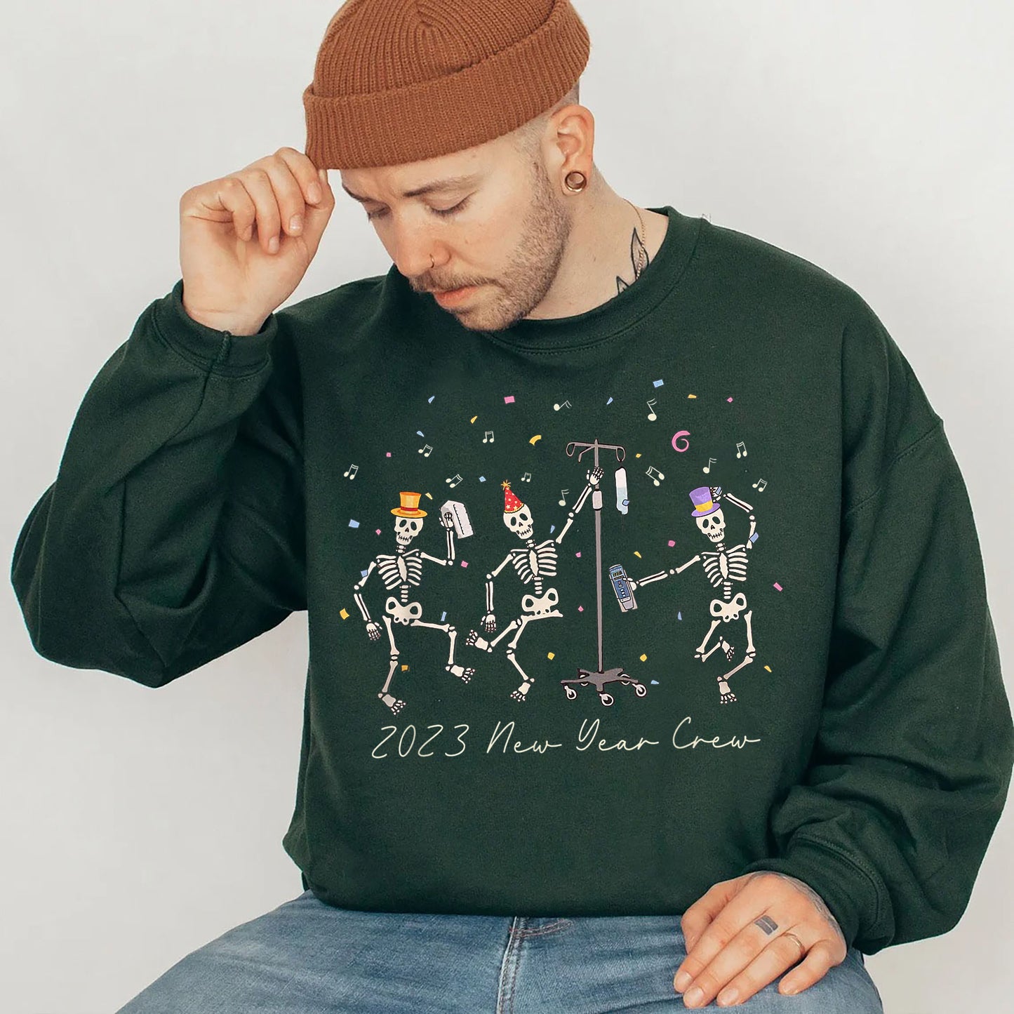 2023 New Year Crew Skeleton Nurse Medical Radiology Ortho Er T-Shirt