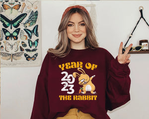 2023 Year Of The Rabbit Dabbing Happy Chinese New Year Funny T-Shirt