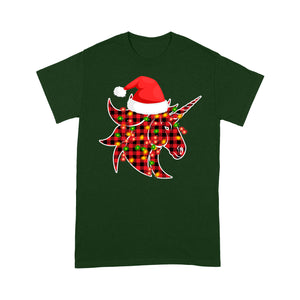 Christmas Unicorn Red Buffalo Plaid Family Tee Tee Shirt Gift For Christmas