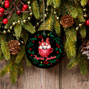 HYVAA JOULUA FINNISH CHRISTMAS GNOMES TONTTU - Funny unique Christmas ceramic ornament Merry Christmas family gift idea