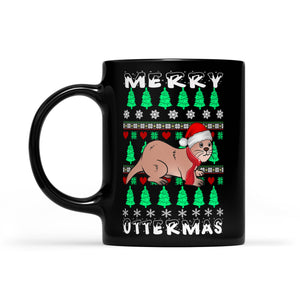 Merry Ottermas Funny Christmas Otter Lovers Gift   Black Mug Gift For Christmas