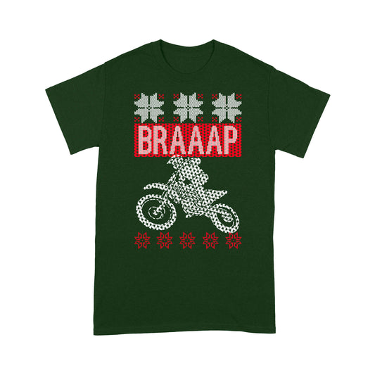 Braaap Motorcross Dirt Bike Greannmhar Nollag Tee Shirt Gift Christmas