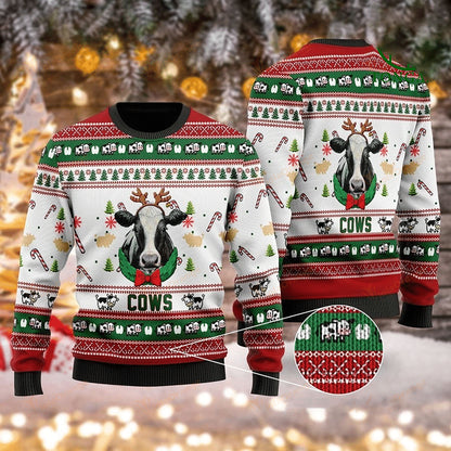 Cows Christmas Wool Sweater, Christmas Ugly Sweater, Christmas Gift, Gift Christmas 2024