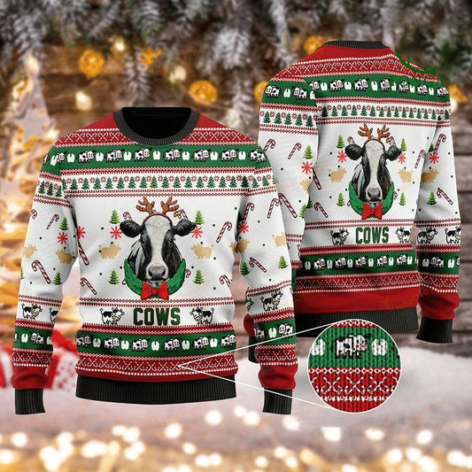 Cows Christmas Wool Sweater, Christmas Ugly Sweater, Christmas Gift, Gift Christmas 2024