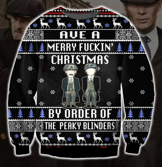 Funny Peaky Blinders 3D Christmas Ugly Sweater, Christmas Ugly Sweater, Christmas Gift, Gift Christmas 2024