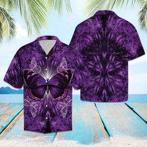 Appealing Purple Butterfly Queen Themed Hawaiian Shirt, Hawaiian For Gift