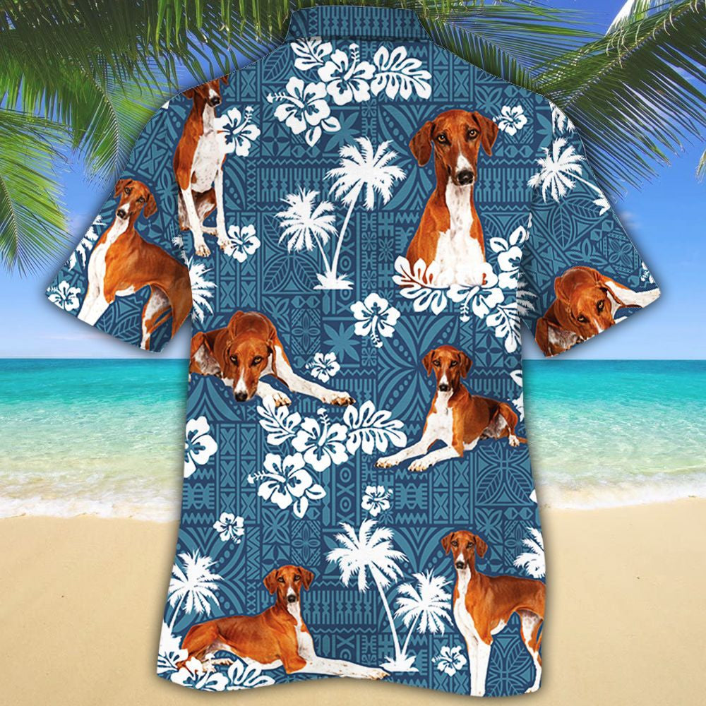 Madra Azawakh le Crainn Bhána Pailme Agus Léine Haváís Hibiscus, Bronntanas Léine Haváíais, Bronntanas Nollag