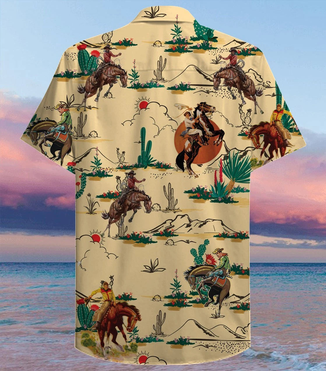 Life Of Cowboy On Wheat Color Design Hawaiian Shirt, Hawaiian Shirt Gift, Christmas Gift