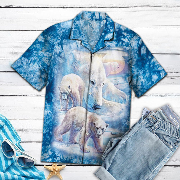 Amazing Polar Bear Winter Season Themed Pattern Hawaiian Shirt, Hawaiian Shirt Gift, Christmas Gift