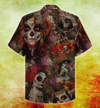 Girly Skull Tattoos - Day Of The Dead Hawaiian Shirt, Hawaiian Shirt Gift, Christmas Gift