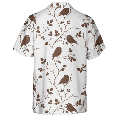Silhouette Birds Sitting On Tree Branch Hawaiian Shirt,Hawaiian Shirt Gift, Christmas Gift