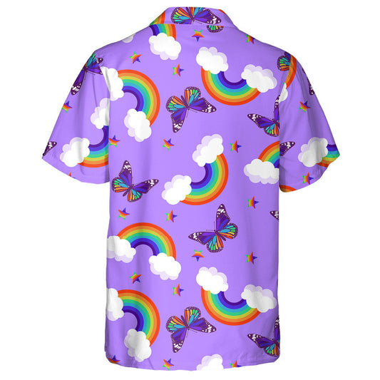 Theme Fantasy Rainbows Butterflies And Stars Hawaiian Shirt,Hawaiian Shirt Gift, Christmas Gift