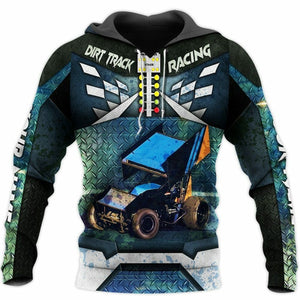 3D Dirt Track Racing Custom Name Tshirt Hoodie Apparel