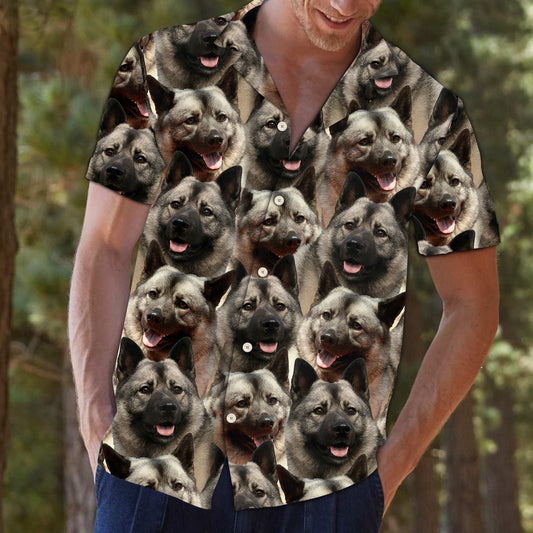 Norwegian Black Dog Vintage Style Hawaiian Shirt,Hawaiian Shirt Gift, Christmas Gift