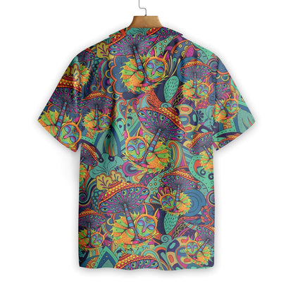 Mushroom Hippie Appealing Design Vivid Color Hawaiian Shirt,Hawaiian Shirt Gift, Christmas Gift