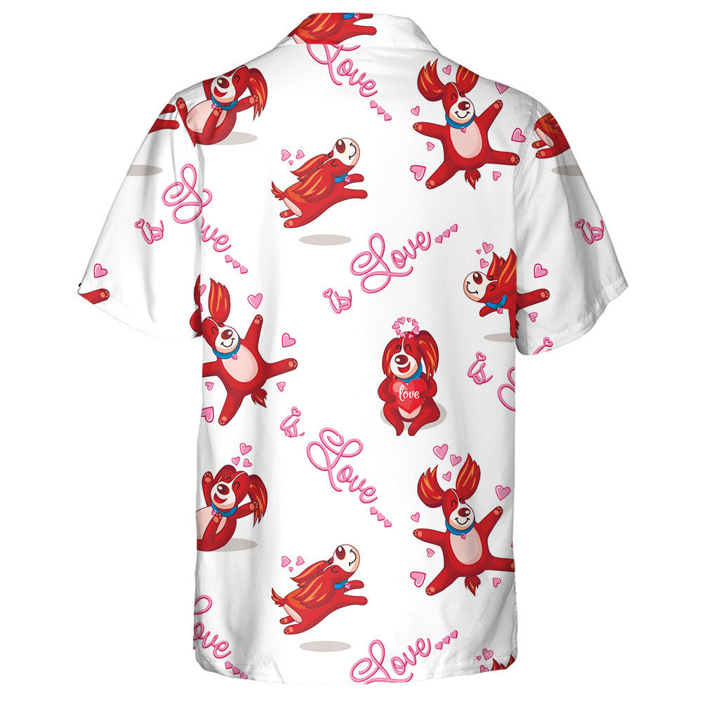 Cúlra Aonair Madra Grámhar Le Croí Léine Haváís, Bronntanas Léine Haváí, Bronntanas Nollag