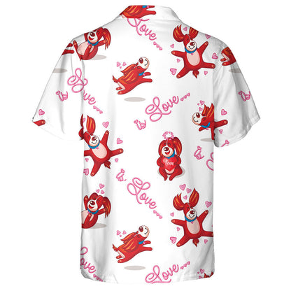 Cúlra Aonair Madra Grámhar Le Croí Léine Haváís, Bronntanas Léine Haváí, Bronntanas Nollag