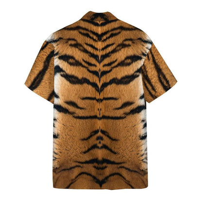 Dearadh Craiceann Tíogair Gearhumans Le Stripes Dubh Léine Haváís, Bronntanas Léine Haváís, Bronntanas Nollag