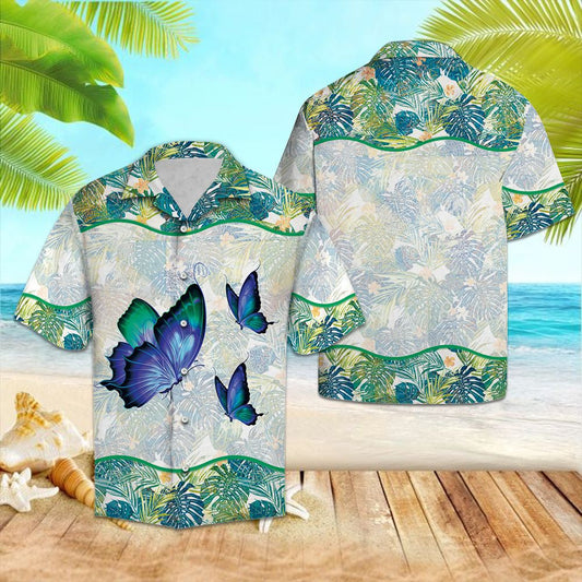 Lovely Butterflies Flying Into The Sky Hawaiian Shirt, Hawaiian For Gift