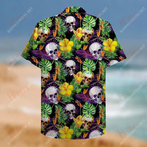 Amazing Skull Unisex Hawaiian Shirt Vacation Short Sleeve Tactical Hawaiian Shirt Funny Hawaiian Shirts, Hawaiian Shirt Gift, Christmas Gift