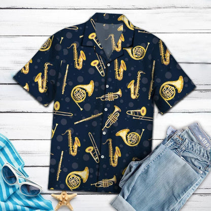 Golden Musical Instruments Outstanding Design Hawaiian Shirt,Hawaiian Shirt Gift, Christmas Gift