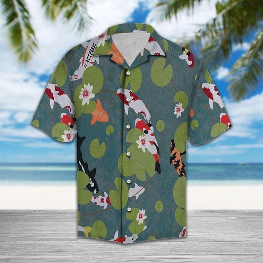 Beautiful Koi Fish Awesome Background Design Hawaiian Shirt,Hawaiian Shirt Gift, Christmas Gift