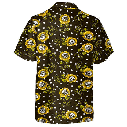 Cloigeann Creepy Ar Fréamhacha Lusanna Gréine Plandaí Agus Liathróidí Súl Léine Haváí, Bronntanas Léine Haváís, Bronntanas Nollag