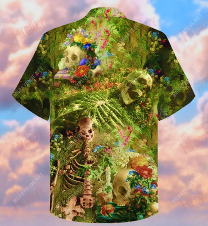 Skull bláth cnámharlach Léine Gearr muinchille Gearr Laethanta Saoire Léinte T Haváíacha Léinte Craicne Haváís Léinte haváíais do Mhná, Bronntanas Léine Haváís, Bronntanas Nollag