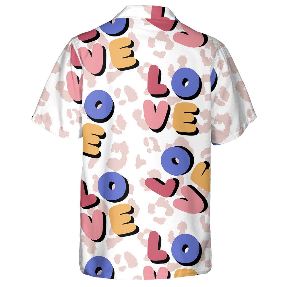 Retro Love Surface And Leopard Skin Hawaiian Shirt,Hawaiian Shirt Gift, Christmas Gift