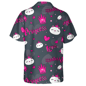 Abstract Princess Cats And Pink Crown Hawaiian Shirt, Hawaiian Shirt Gift, Christmas Gift