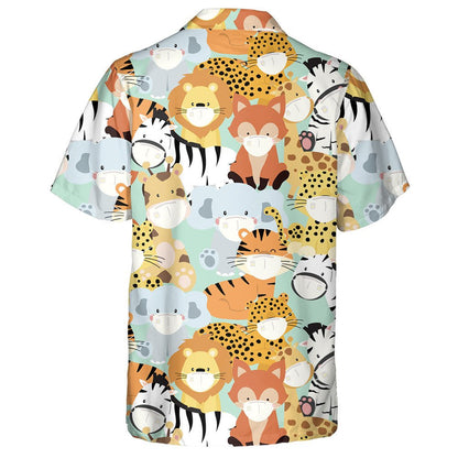 Ainmhithe Fiáine Tá Tíogair agus Liopard ag caitheamh Léine Haváis Masc, Bronntanas Léine Haváís, Bronntanas Nollag