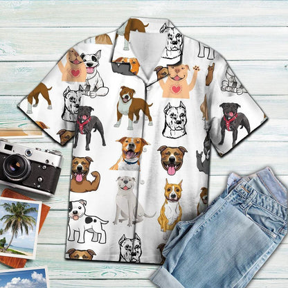 Grá-Bhrocaire Staffordshire Tarbh Patrún Gníomhaíochtaí Madra Léine Haváís, Bronntanas Léine Haváís, Bronntanas Nollag