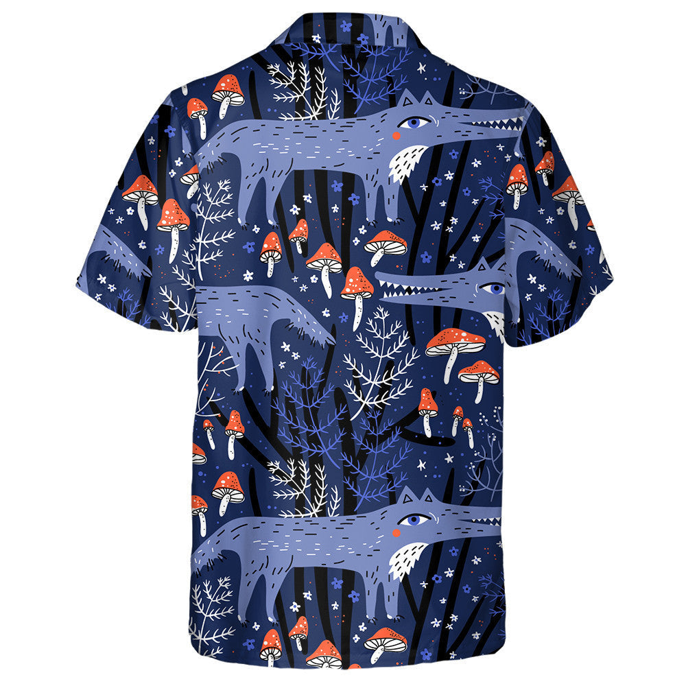 Funny Wolf In A Fairytale Forest Hawaiian Shirt,Hawaiian Shirt Gift, Christmas Gift