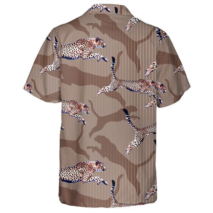 Bright Colorful Wild Exotic Leopard On Brown Hawaiian Shirt, Hawaiian Shirt Gift, Christmas Gift