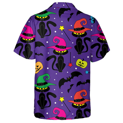 Treoraí Dubh agus Dathúla Cait ar Chúlra Violet Léine Haváís, Bronntanas Léine Haváíais, Bronntanas Nollag