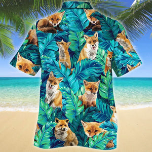 Amazing Leaves Jungle Gift For Fox Lovers Design Hawaiian Shirt, Hawaiian Shirt Gift, Christmas Gift