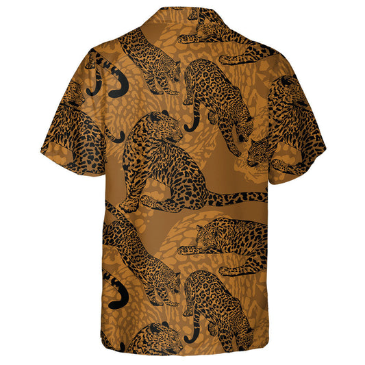 Hand Drawn Wild Leopard In Vintage Style Hawaiian Shirt, Hawaiian Shirt Gift, Christmas Gift