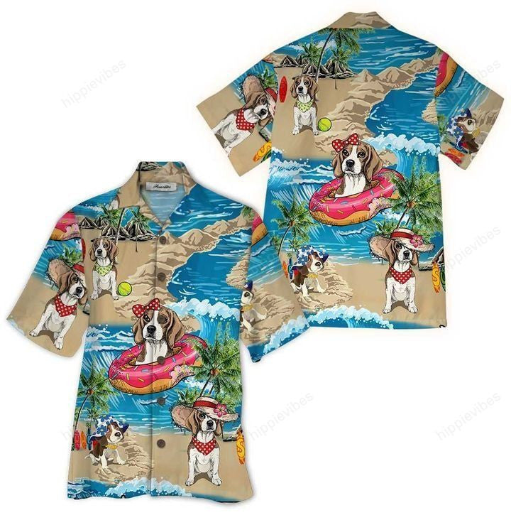 Am Fuarú an tSamhraidh Beagle Ar an Trá Dear Léine Haváís, Bronntanas Léine Haváíais, Bronntanas Nollag