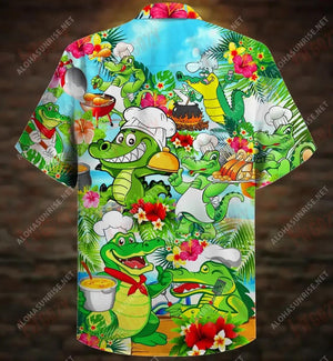 Alligator Chef Unisex Short Sleeve Shirt Summer Hawaiian T Shirts Hawaiian Crazy Shirts Hawaiian Shirts For Women, Hawaiian Shirt Gift, Christmas Gift